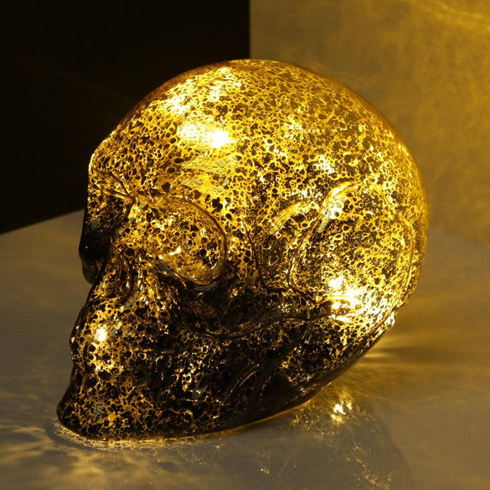 Small Two Tone Black & Gold Metallic Skull Shaped LED light