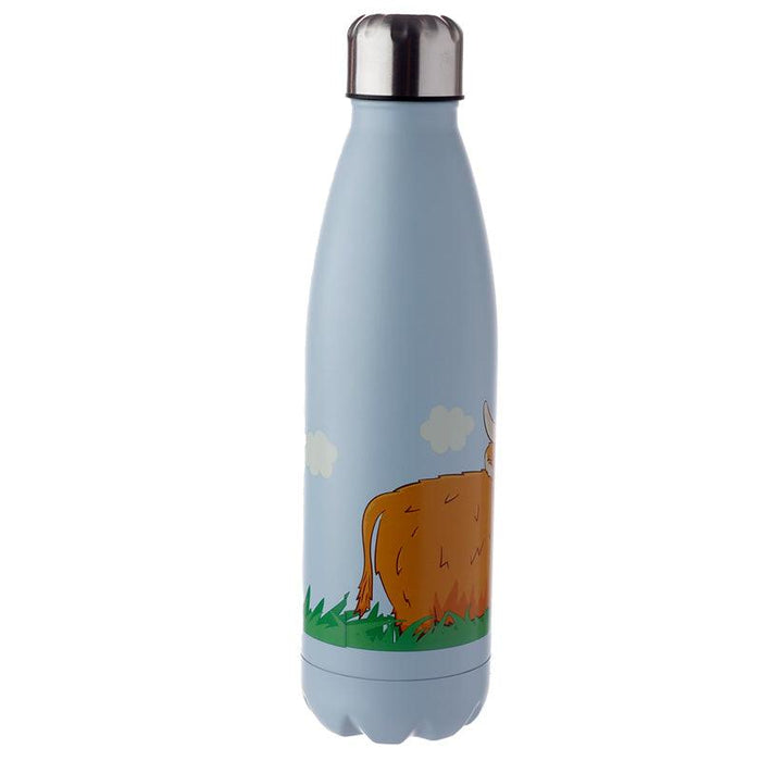 Highland Coo Cow Insulated Drinks Bottle 500ml