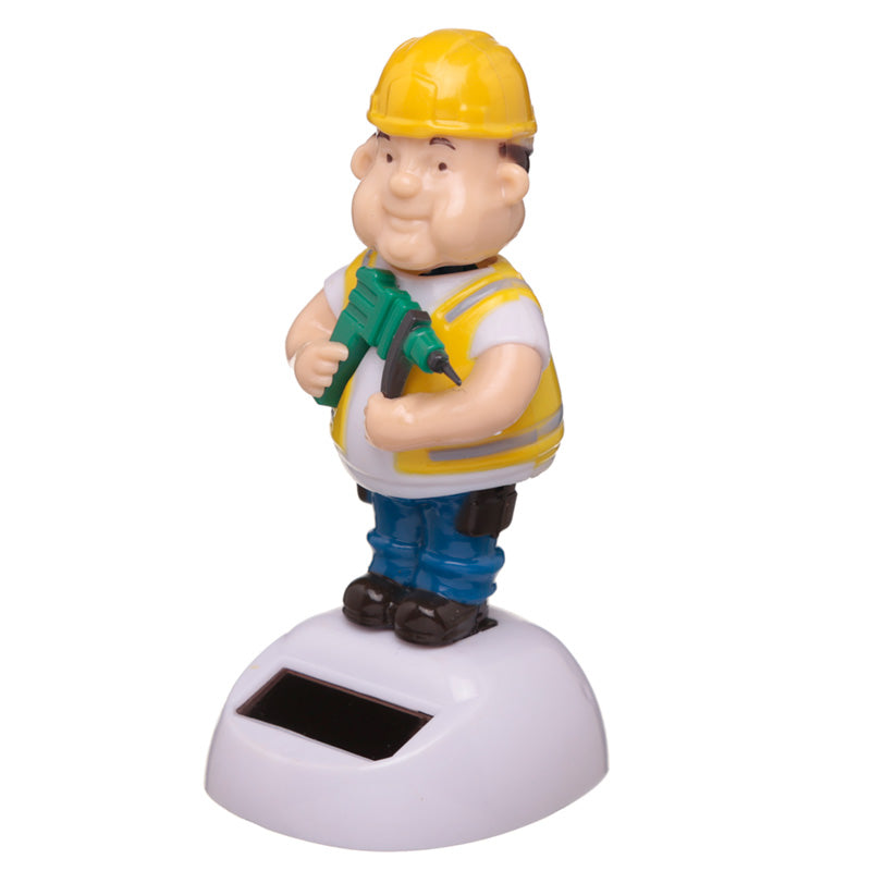Solar Powered Nodding Builder Dashboard Toy - Myhappymoments.co.uk