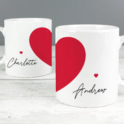 Personalised Two Hearts Couples Mug Set