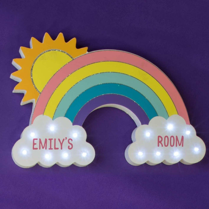 Personalised Rainbow Cloud LED Wall Light - Myhappymoments.co.uk