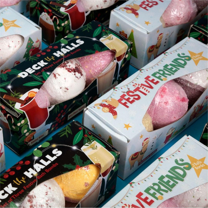 Set of 3 Christmas Bath Bombs - 2 Fragrance Sets Available