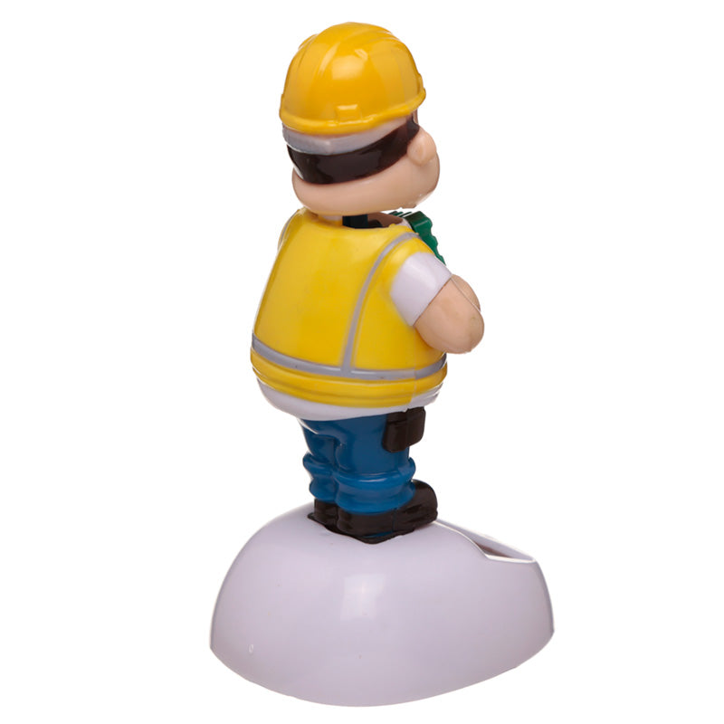 Solar Powered Nodding Builder Dashboard Toy - Myhappymoments.co.uk