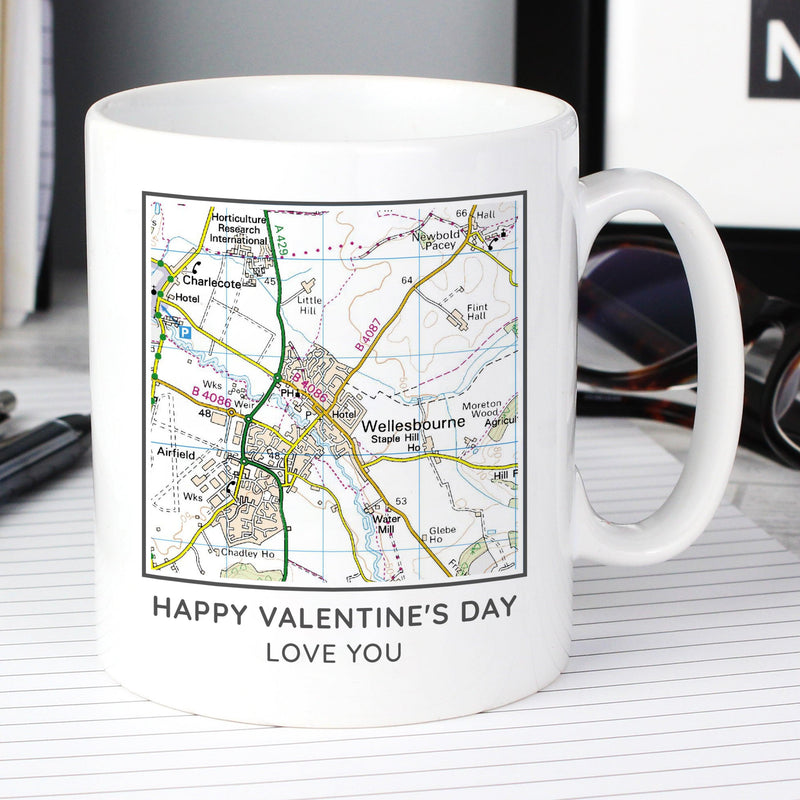 Personalised Postcode Map Mug - Myhappymoments.co.uk