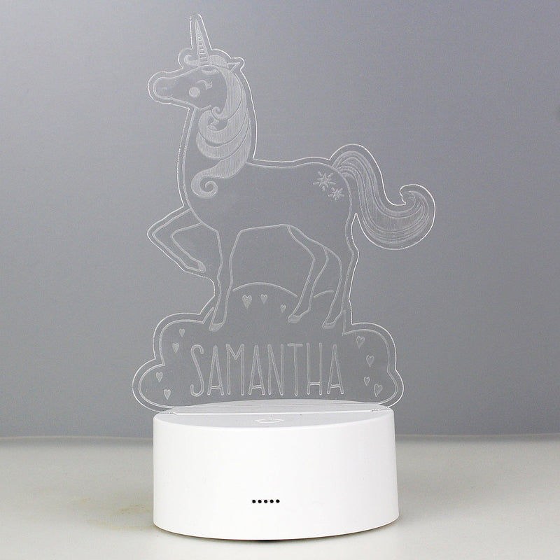 Personalised Unicorn LED Colour Changing Night Light - Myhappymoments.co.uk