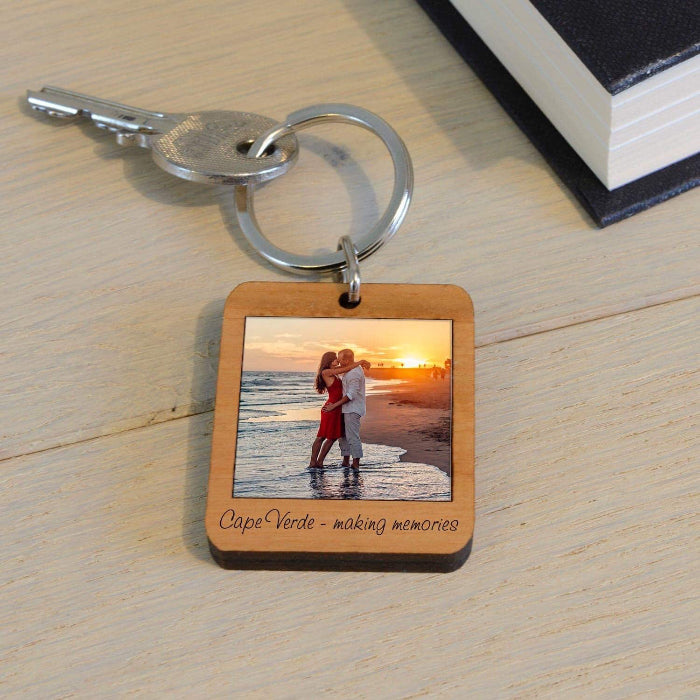 Personalised Photo Wooden Keyring