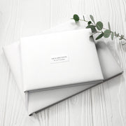 Personalised White Leather Wedding Guest Book