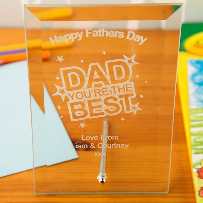 Engraved Father's Day Glass Plaque