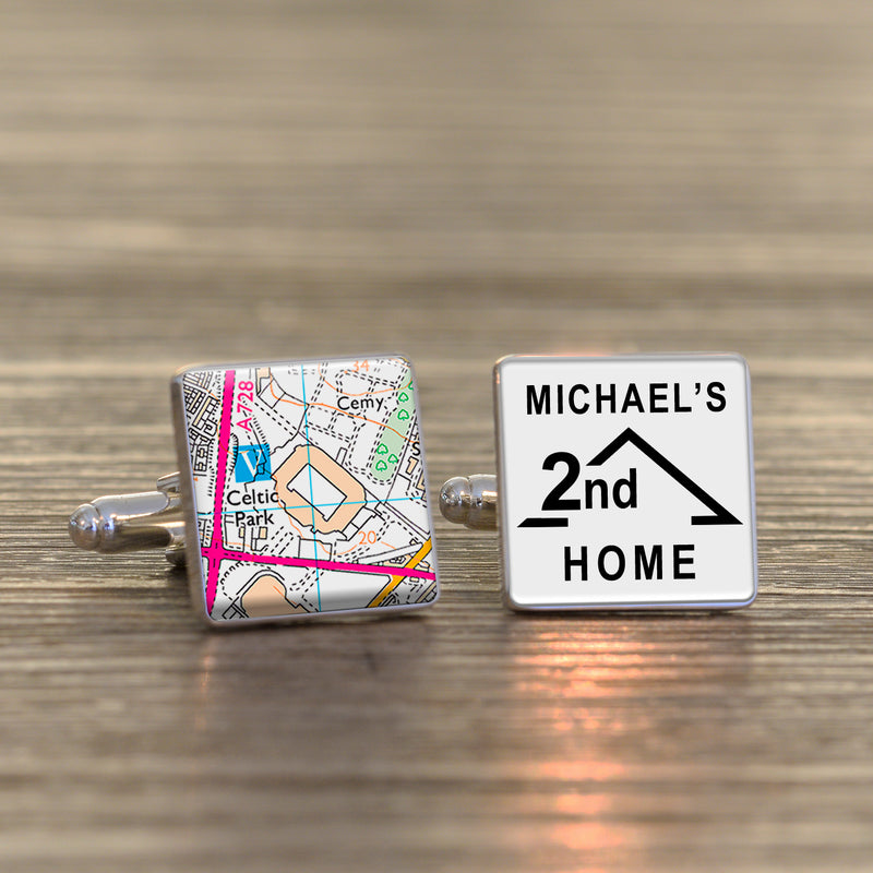 Football Club Stadium Map 2nd HOME Cufflinks