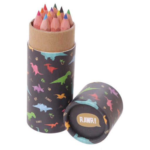 RAWR Dinosaur Pencil Pot with Colouring Pencils