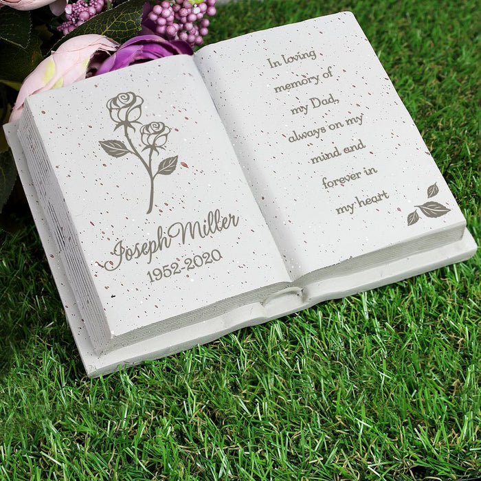 Personalised Graveside Rose Memorial Book