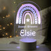Personalised Pink Rainbow LED Colour Changing Night Light