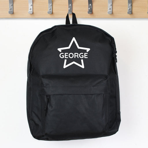 Personalised Star Black Backpack