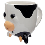 Novelty Cow Upside Down Ceramic Shaped Mug