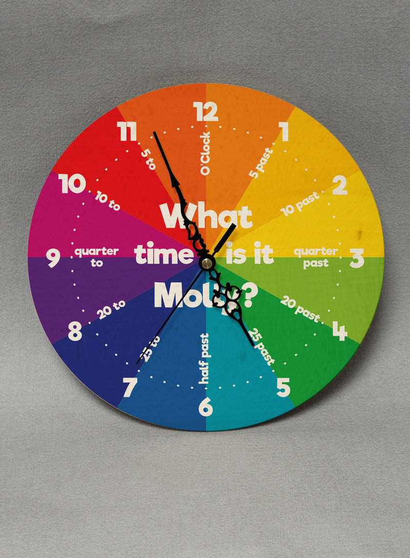 Personalised What Time Is It? Wooden Clock
