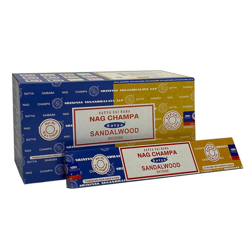 12 Pack of Combo Satya Incense Sticks - Nag Champa Sandalwood