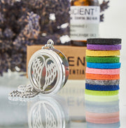 Aromatherapy Diffuser Necklace - Angel Wings 30mm