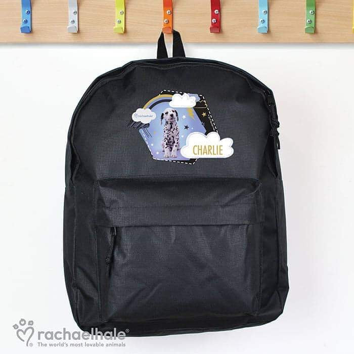 Personalised Rachael Hale Dalmatian Black Backpack - Myhappymoments.co.uk