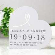 Personalised Wedding Day Keepsake Heart Ornament