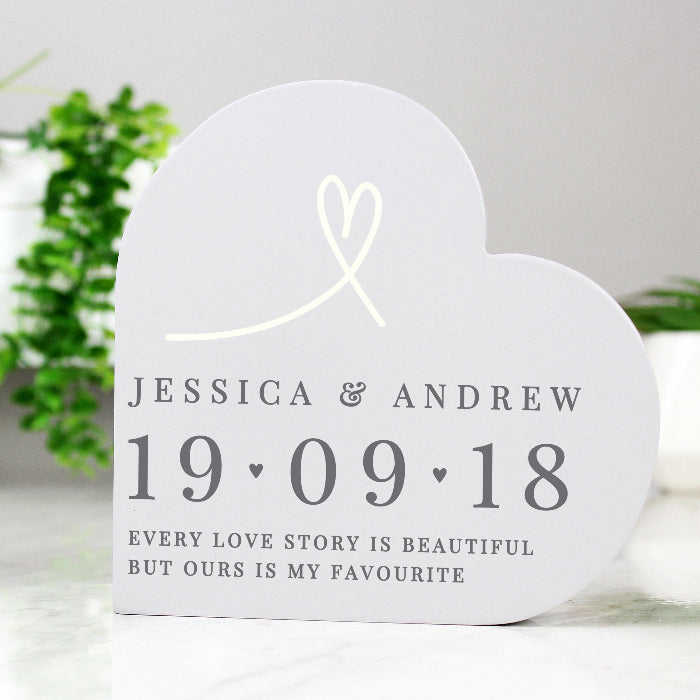 Personalised Wedding Day Keepsake Heart Ornament