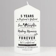 Personalised Anniversary Pillar Candle