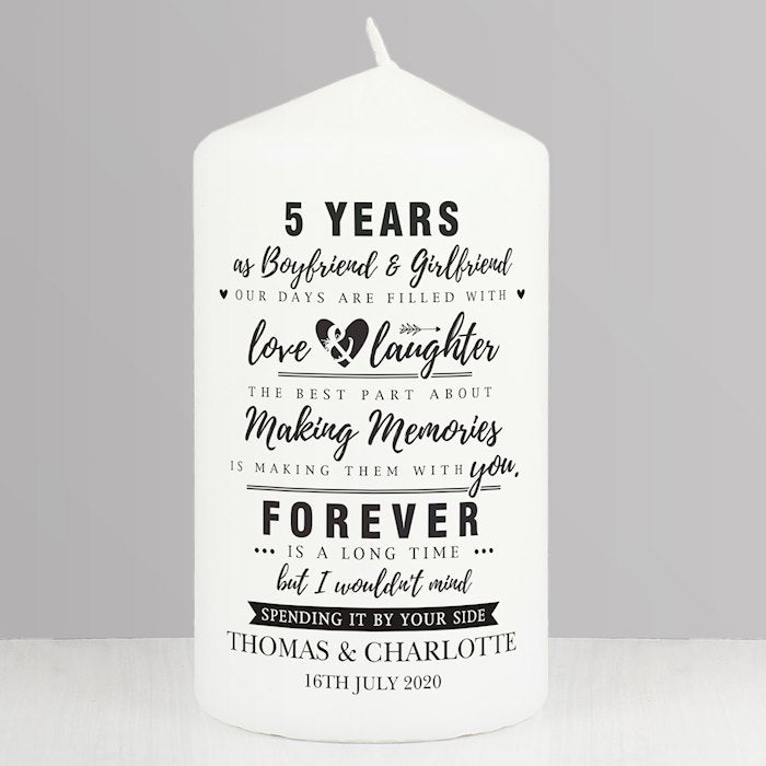 Personalised Anniversary Pillar Candle