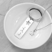 Personalised Lucky Star Necklace & Keyring Set
