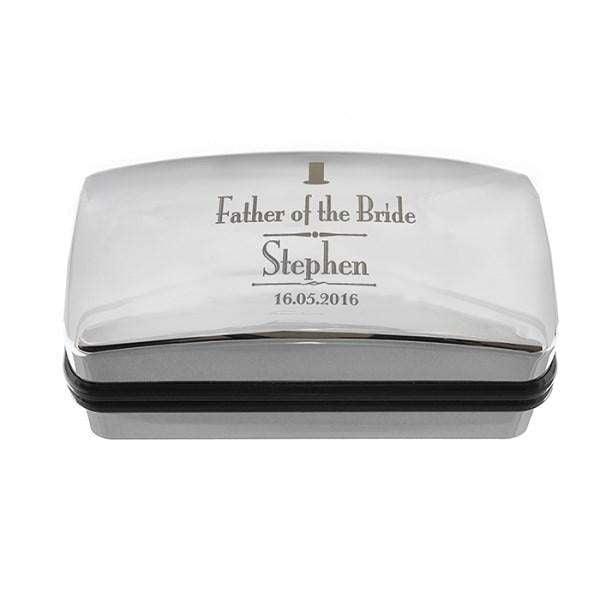 Personalised Decorative Wedding Father of the Bride Cufflink Box - Myhappymoments.co.uk