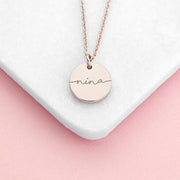 Personalised Rose Gold Disc Necklace 