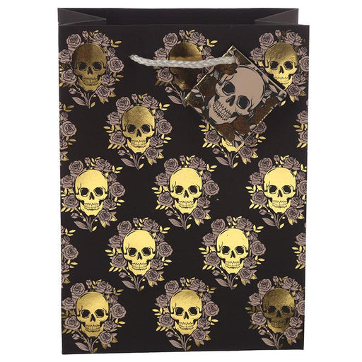 Skulls & Roses Metallic Medium Gift Bag