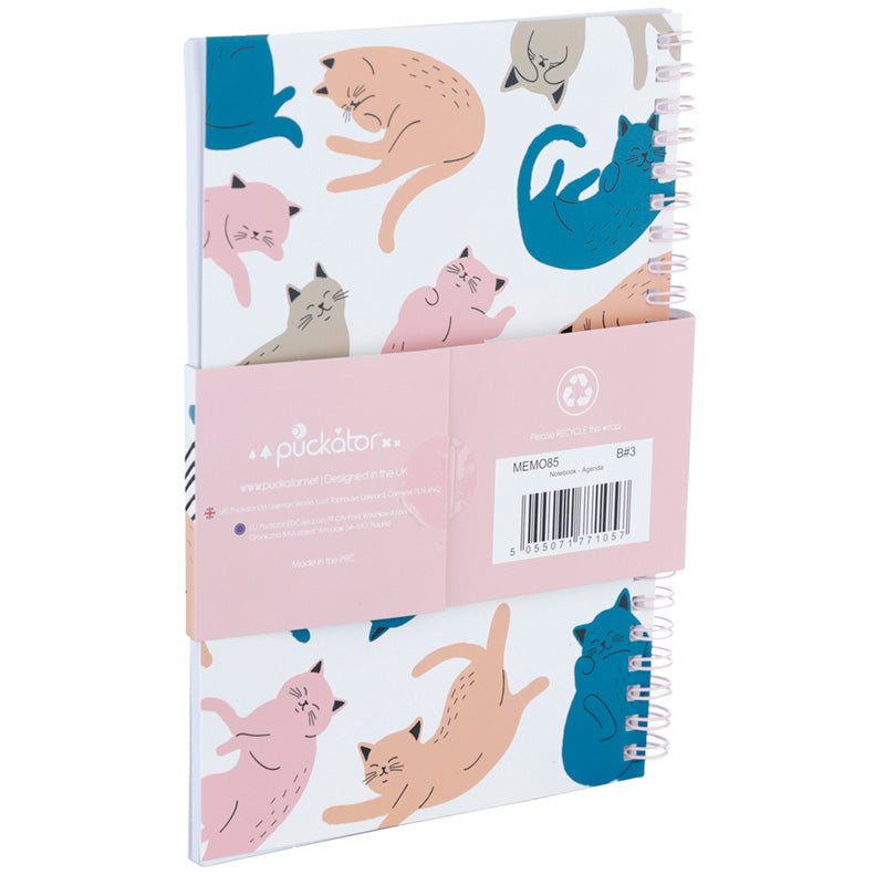 Cat's Life Spiral Bound A5 Lined Notebook