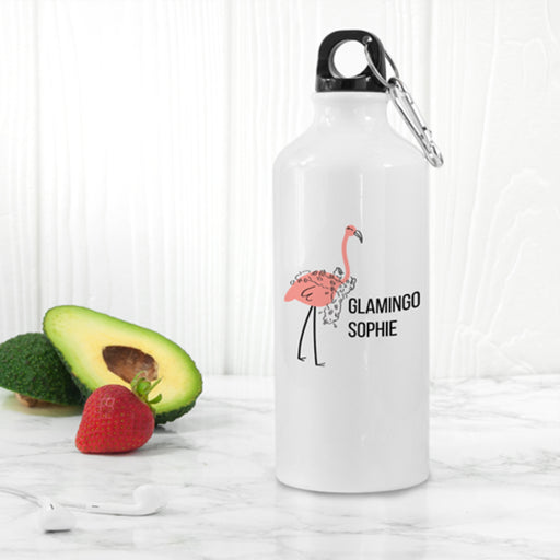 Personalised Glamingo White Water Bottle