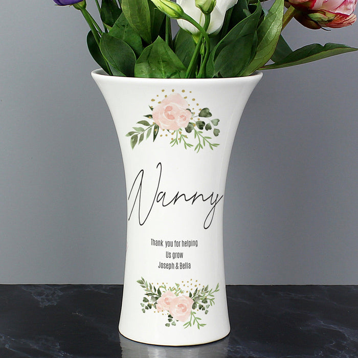 Personalised Abstract Rose Ceramic Waisted Vase