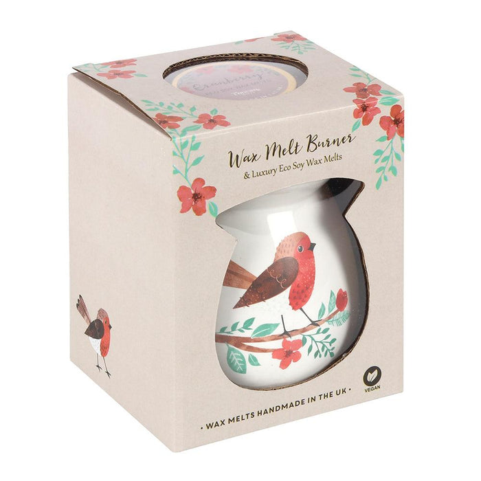 Winter Robin Wax Melt Burner Gift Set