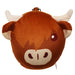 Relaxeazzz Highland Coo Cow Round Plush Travel Pillow & Eye Mask
