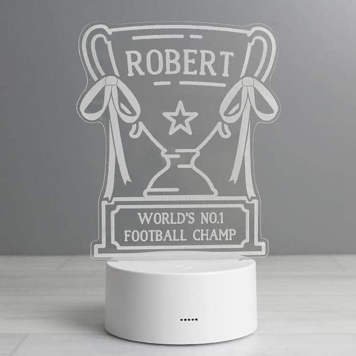 Personalised Trophy LED Colour Changing Night Light - Myhappymoments.co.uk
