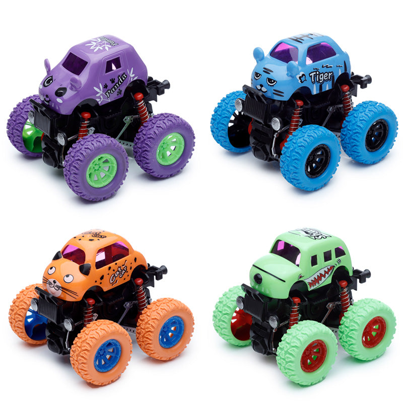 Cute Animal 4x4 Stunt Friction Pull Back/Push Forward Action Toy
