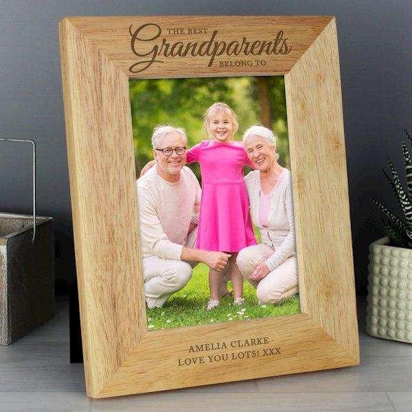 Personalised 5x7 ' The Best Grandparents' Wooden Frame - Myhappymoments.co.uk