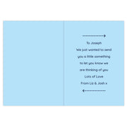 Personalised Blue Hug From Afar Card