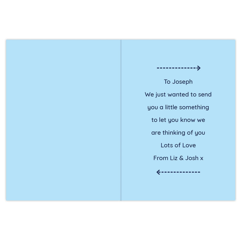 Personalised Blue Hug From Afar Card