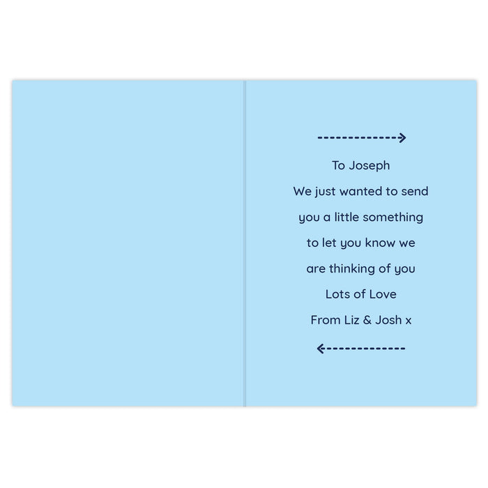 Personalised Blue Hug From Afar Card