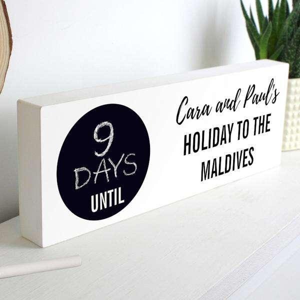 Personalised Countdown Wooden Block Sign - Myhappymoments.co.uk
