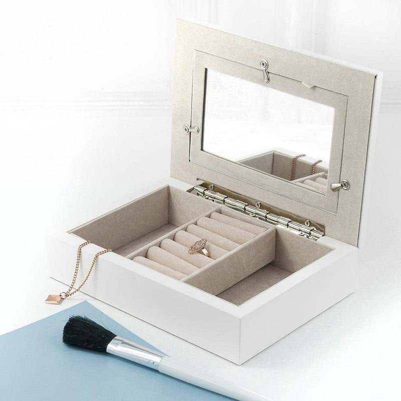 Personalised White & Rose Gold Photo Jewellery Box - Myhappymoments.co.uk