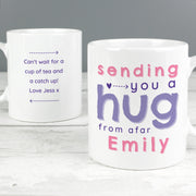 Personalised Pink Hug From Afar Mug