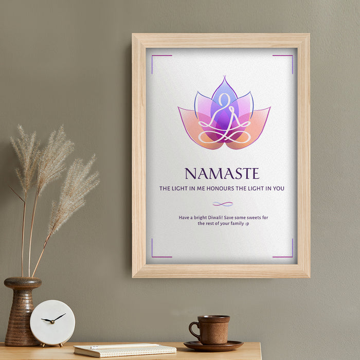 Personalised Diwali Namaste Framed Print