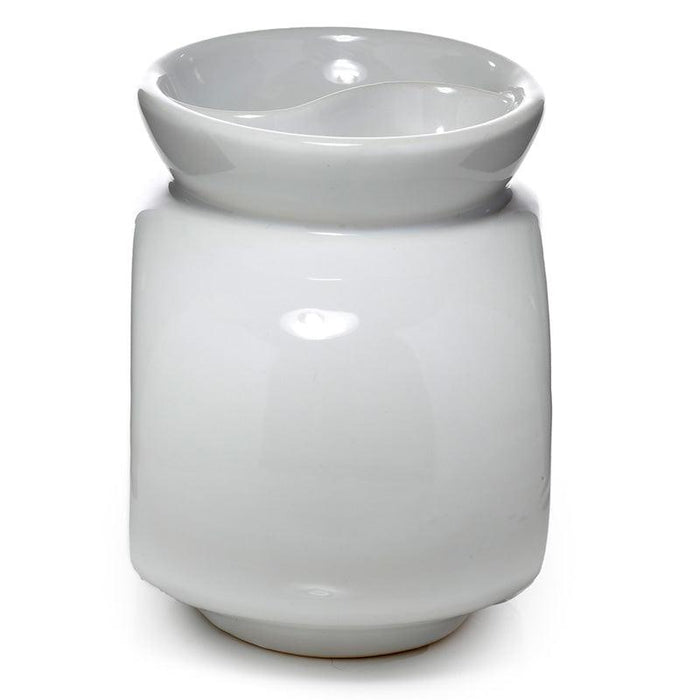 Ceramic Oval Double Dish and Tea Light Oil and Tart Burner - White