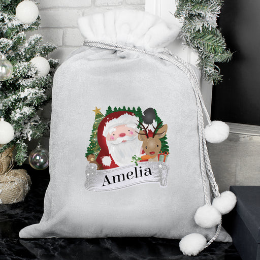 Personalised Christmas Santa Grey Sack