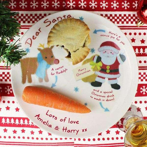Personalised Felt Stitch Friends Christmas Eve Plate - Myhappymoments.co.uk
