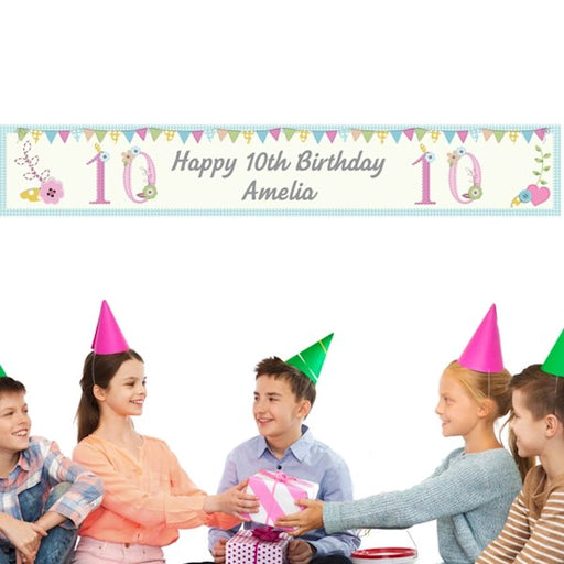 Personalised Birthday Age Female Banner - Myhappymoments.co.uk