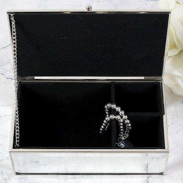 Personalised Hearts Mirrored Jewellery Box